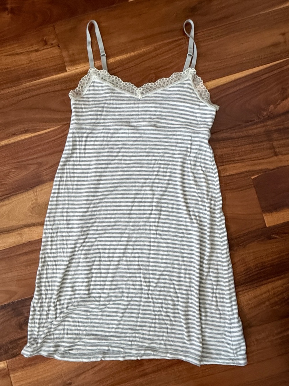 Gap Body PJ Striped Lace-Trim Slip Dress XS